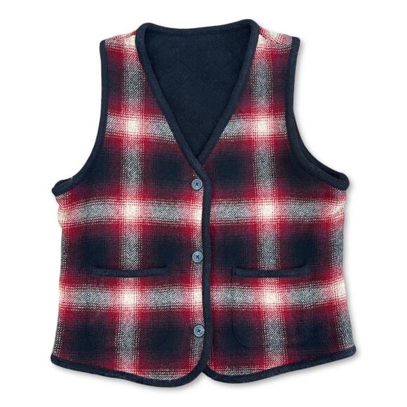 Eddie Bauer Jackets & Blazers - Reversible‎ Plaid Wool Vest Eddie Bauer | Size Small Women